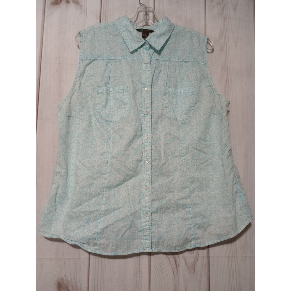 Bit and Bridle Shirt Ladies 1x Sleeveless Button Front